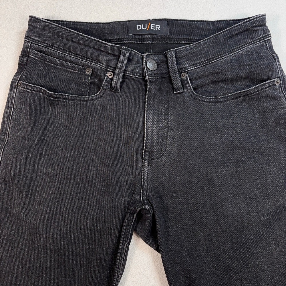 DU/ER L2X Shorts Men's 30x12 Faded Black Slim Fit Stretch Denim MLS9D003‎ - Picture 4 of 16